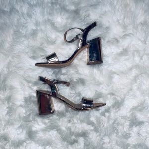 Rose gold holographic heels